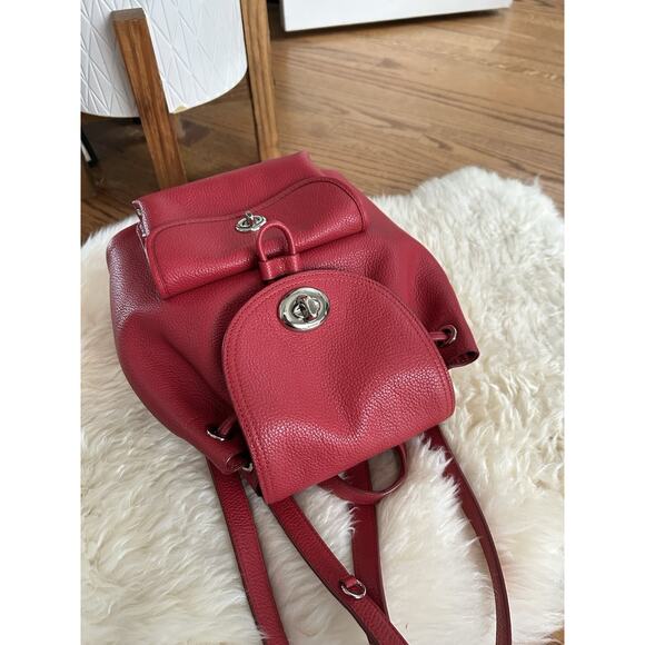 Coach Red backpack Mini Turnlock Rucksack - Picture 4 of 7